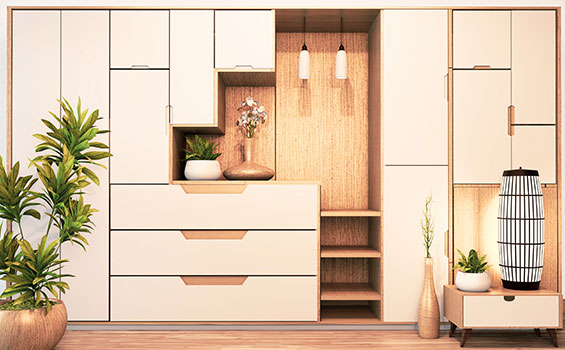 Wardrobe Design Cabinet Shelf Wooden Japanese