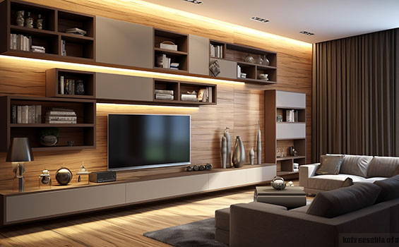 TV Unit with Book Shelf