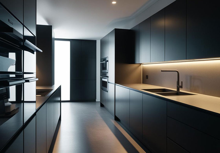 Parallel Modular Kitchen Design with Glossy Finish